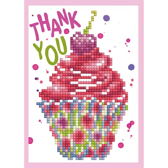 Diamond Dotz&#xAE; Cupcake Thank You Facet Art Card Kit